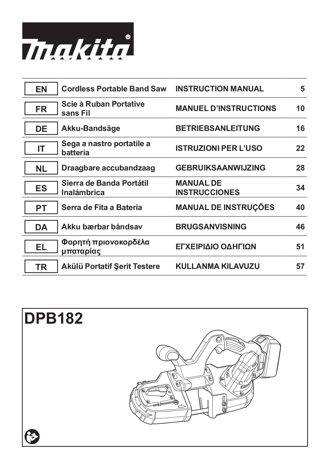 Makita DPB182Z operation manual