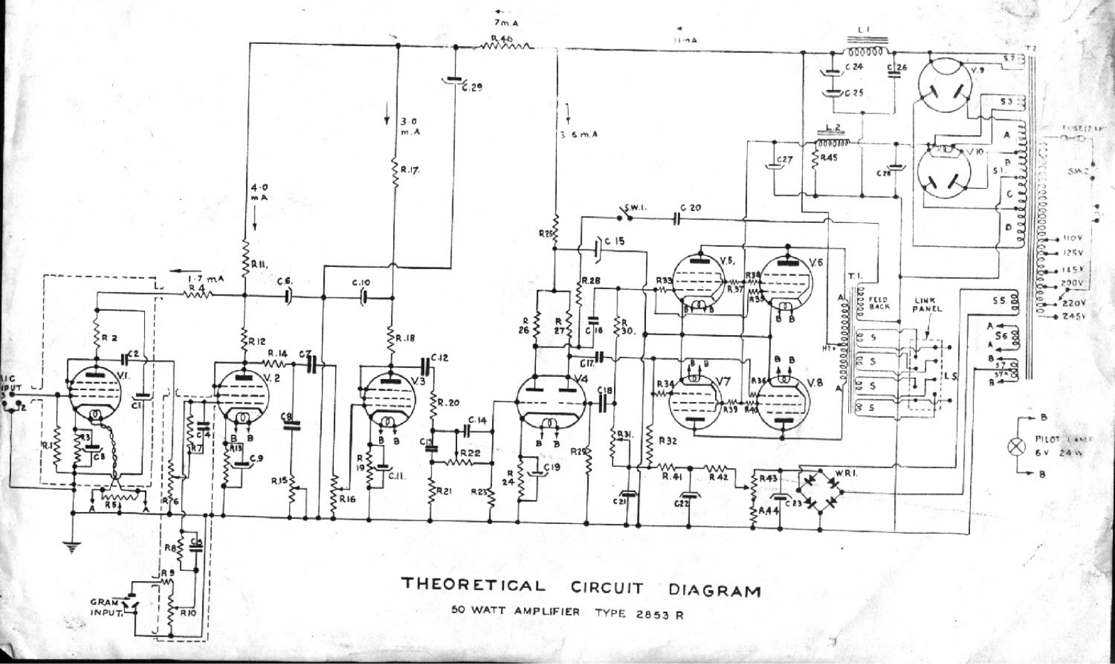 Philips 2853-R Schematic