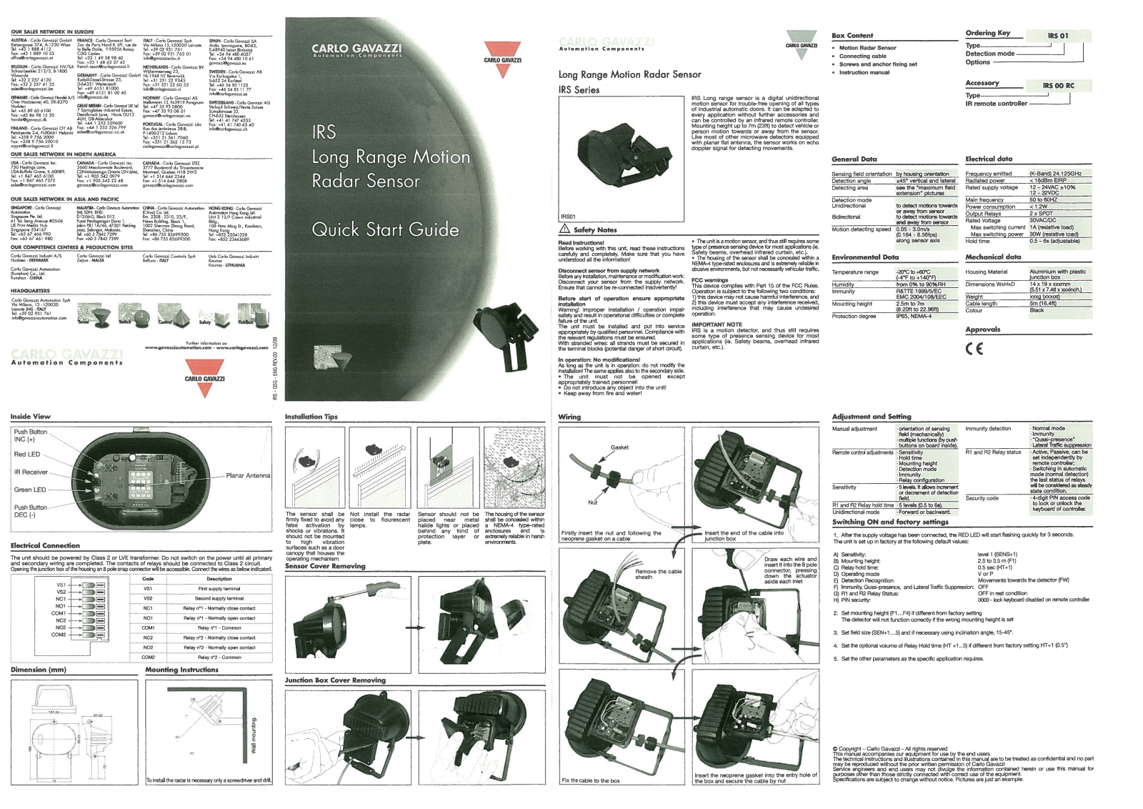 Carlo Gavazzi Logistics IRS01 Users Guide