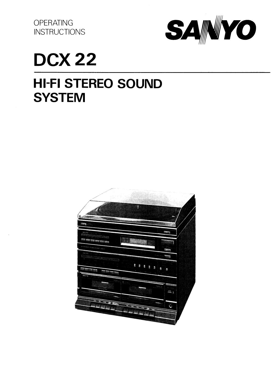 Sanyo DCX 22 Instruction Manual