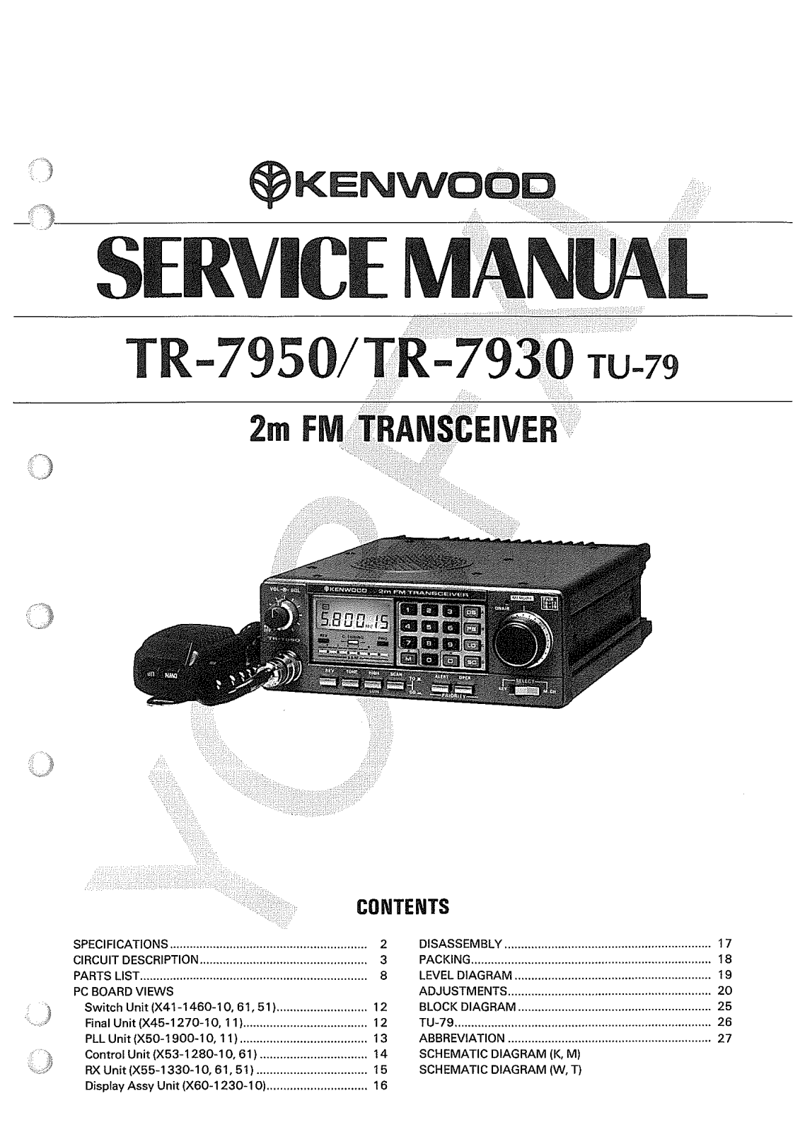 Kenwood TU-79 User Manual