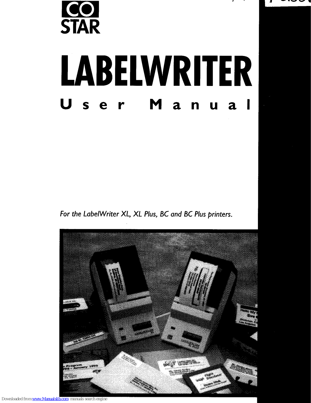 Costar LabelWriter XL, LabelWriter XL Plus, LabelWriter BC, LabelWriter BC Plus User Manual - ManualMachine.com