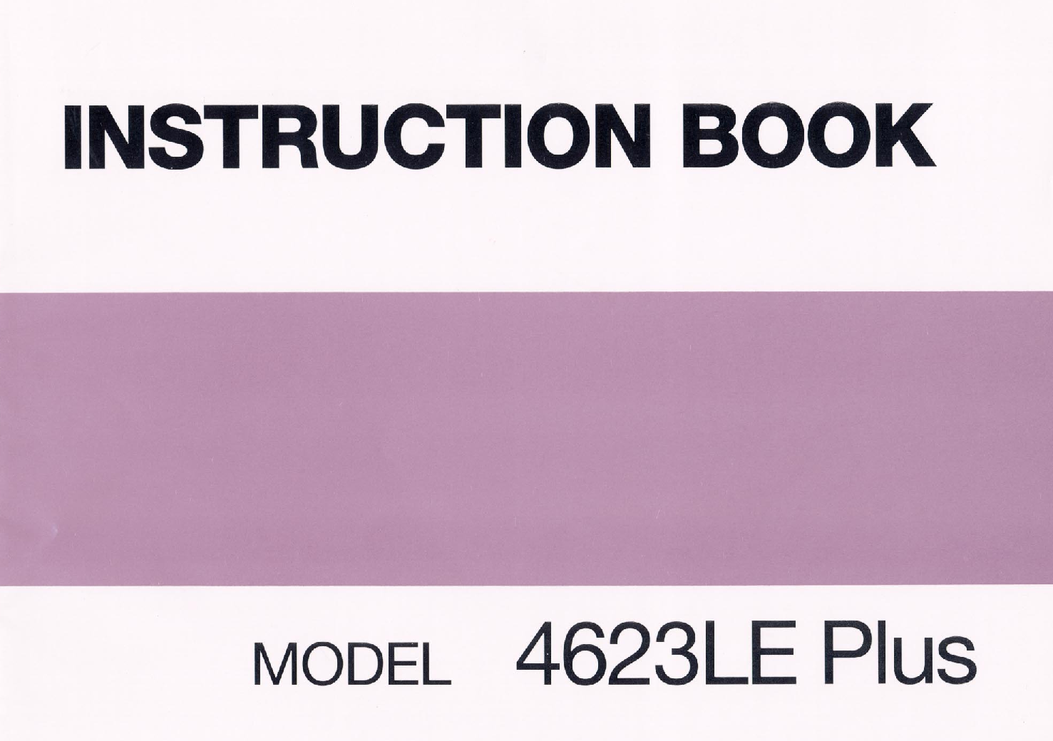 Janome 4623LE Plus Instruction Manual