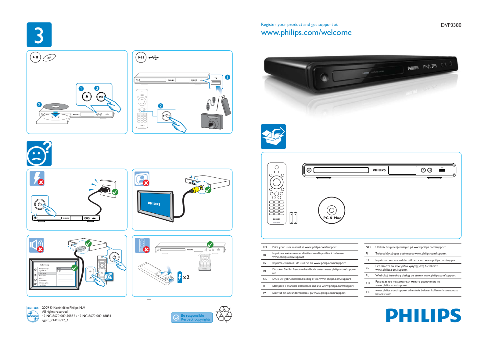 Philips DVP3380 User Manual