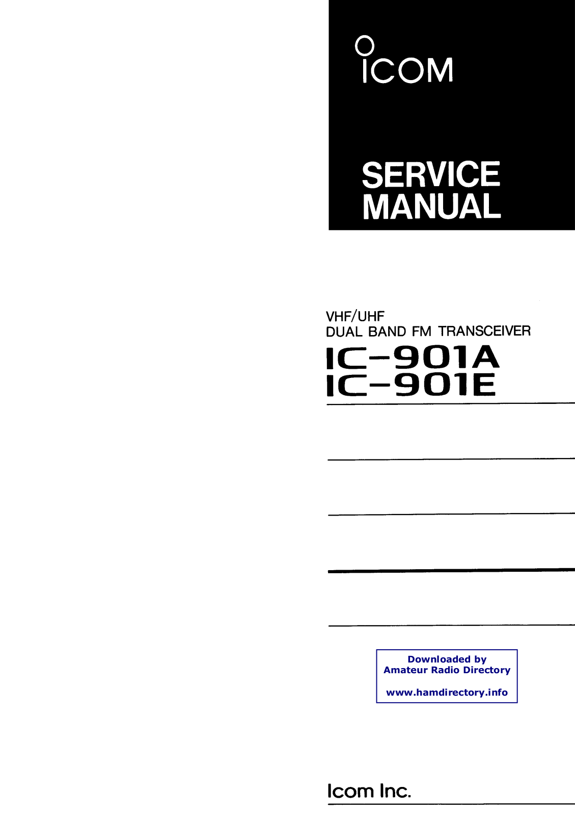 Icom IC901CKR User Manual