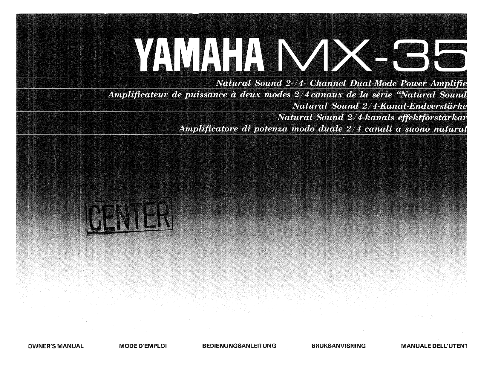 Yamaha MX-35 Owners manual