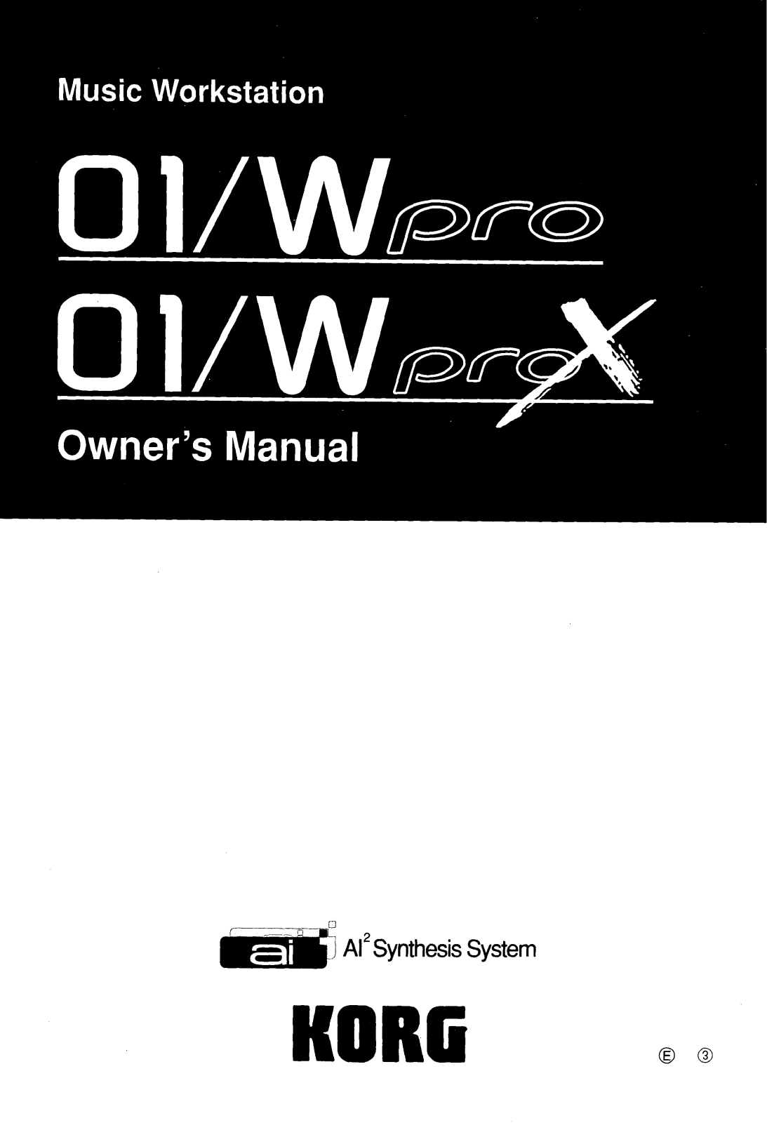 KORG 01-Wpro, 01-WproX Owners Manual