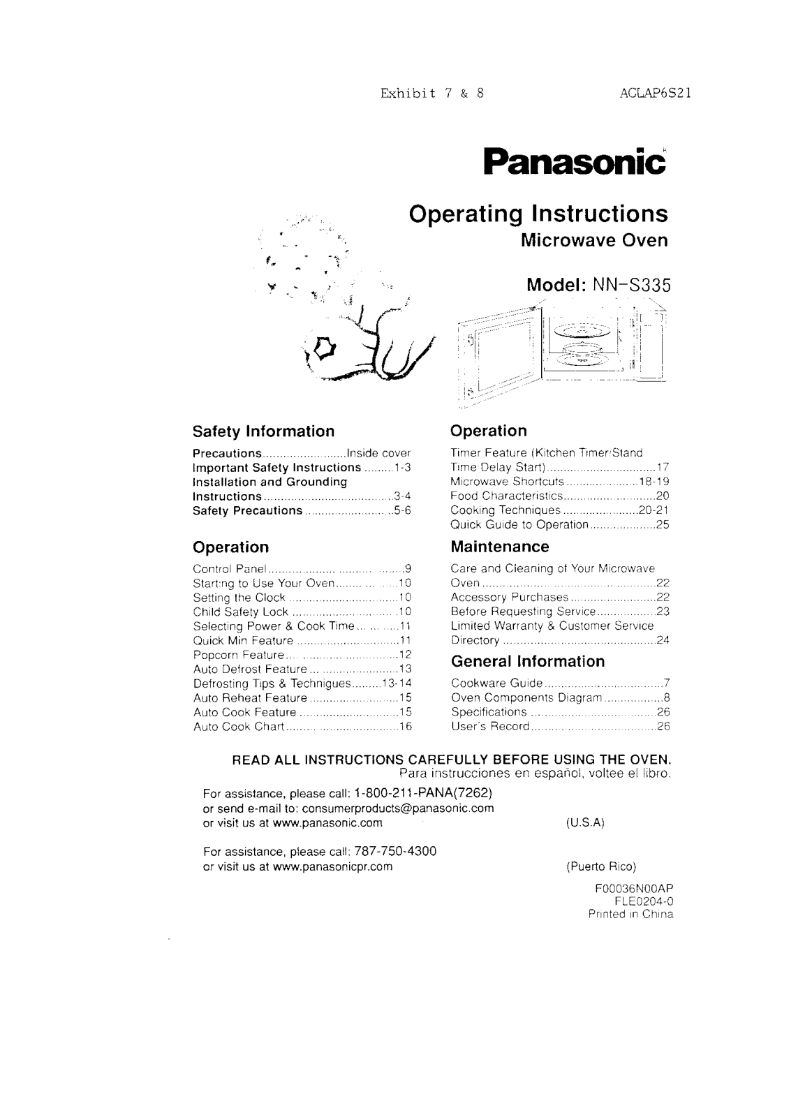 Panasonic AP6S21 Owners Manual