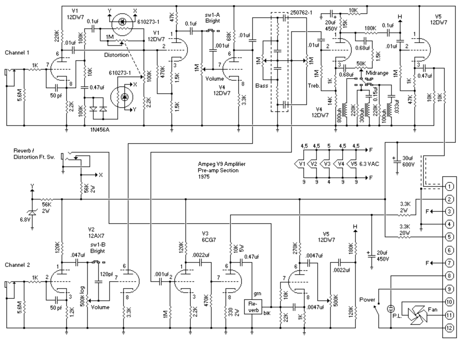 Ampeg v 9 1975 schematic