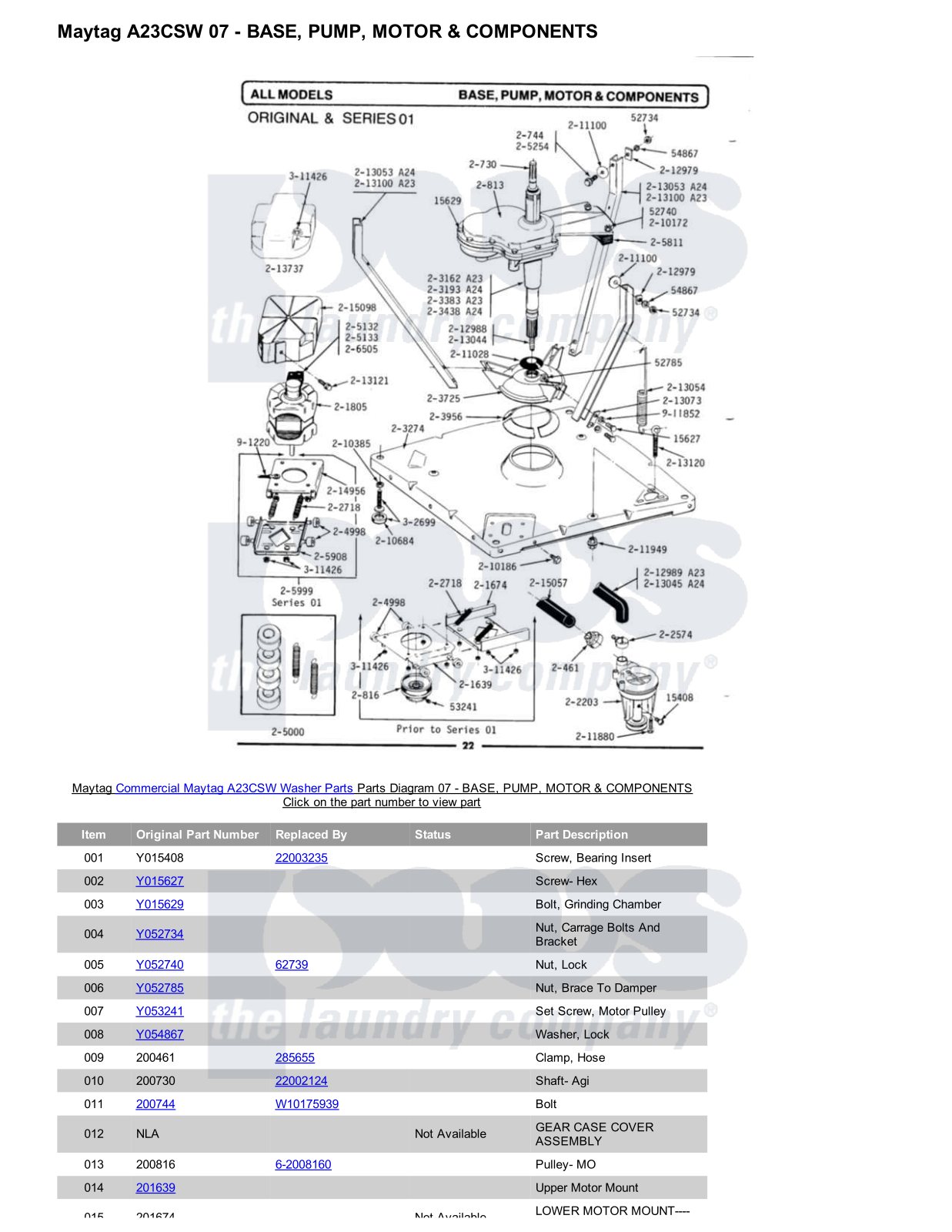 Maytag A23CSW Parts Diagram