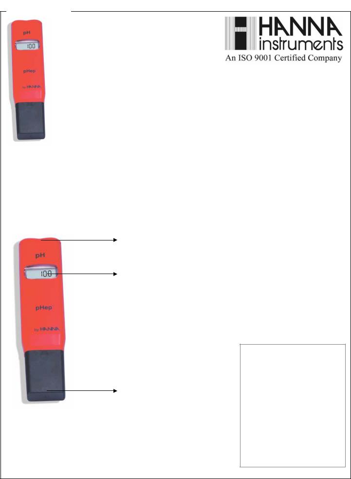 Hanna Instruments HI 98107 PHEP User guide