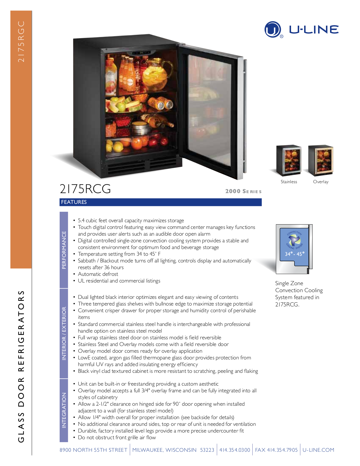 U-Line U-2175RCGOL-00 User Manual