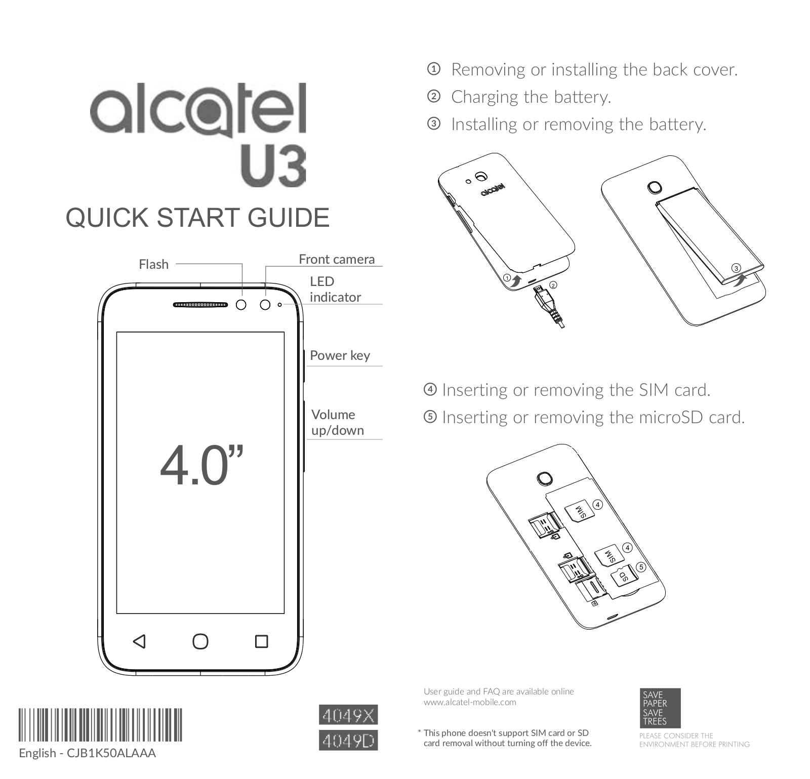 Alcatel 4049D Quick Start Guide