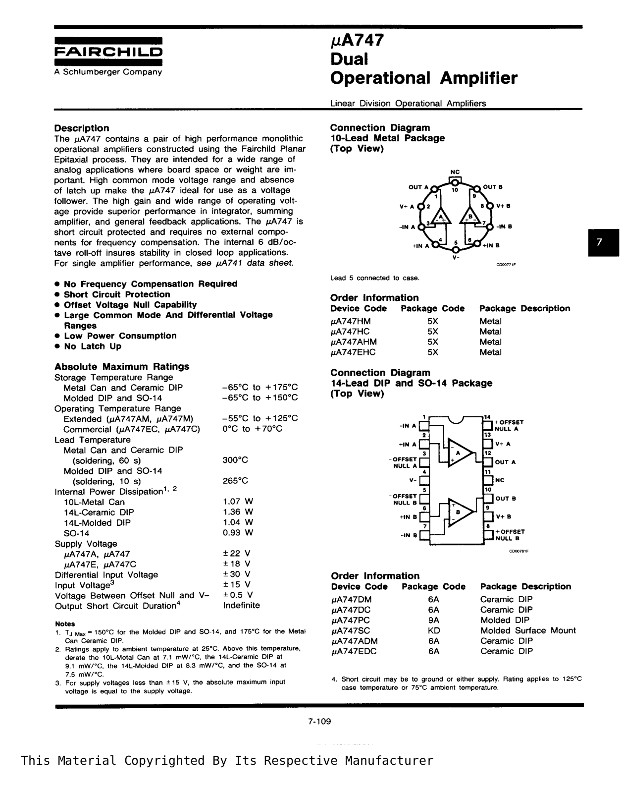 Datasheet UA747HM Specification - ManualMachine.com