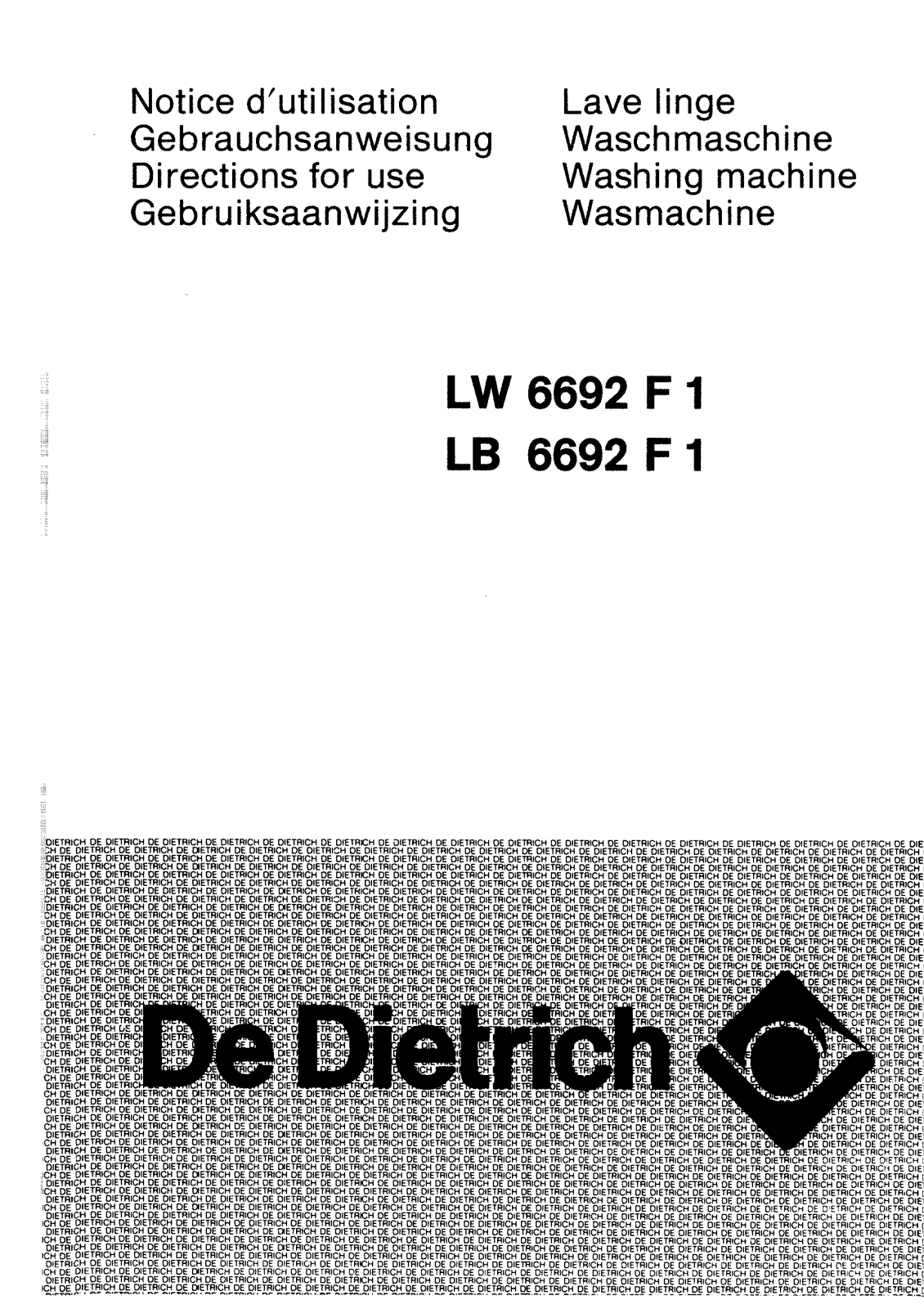 De dietrich LW6692F1, LB6692F1 User Manual