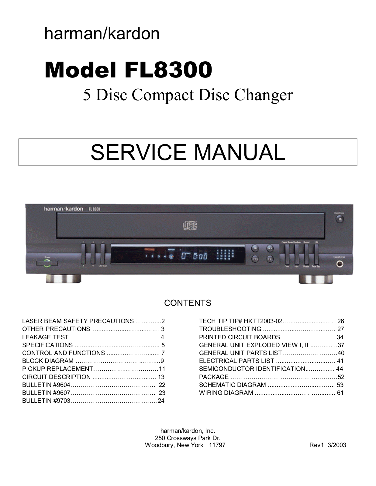 Harman-Kardon FL8300 User Manual