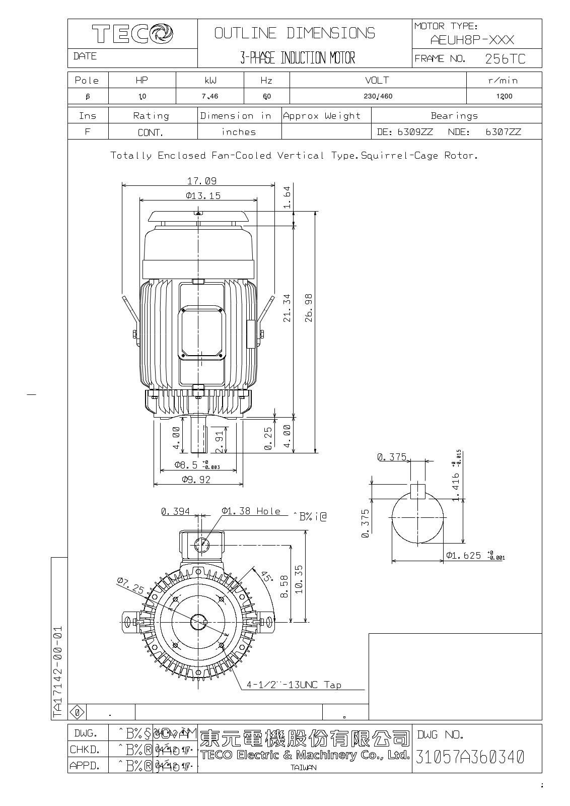 Teco NPV0106C Reference Drawing