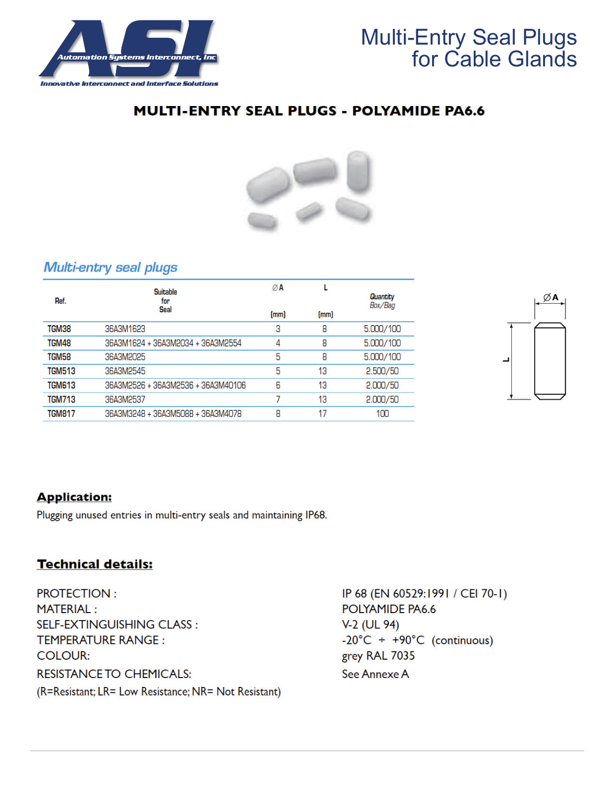 ASI-Automation Systems Interconnect TGM Data Sheet