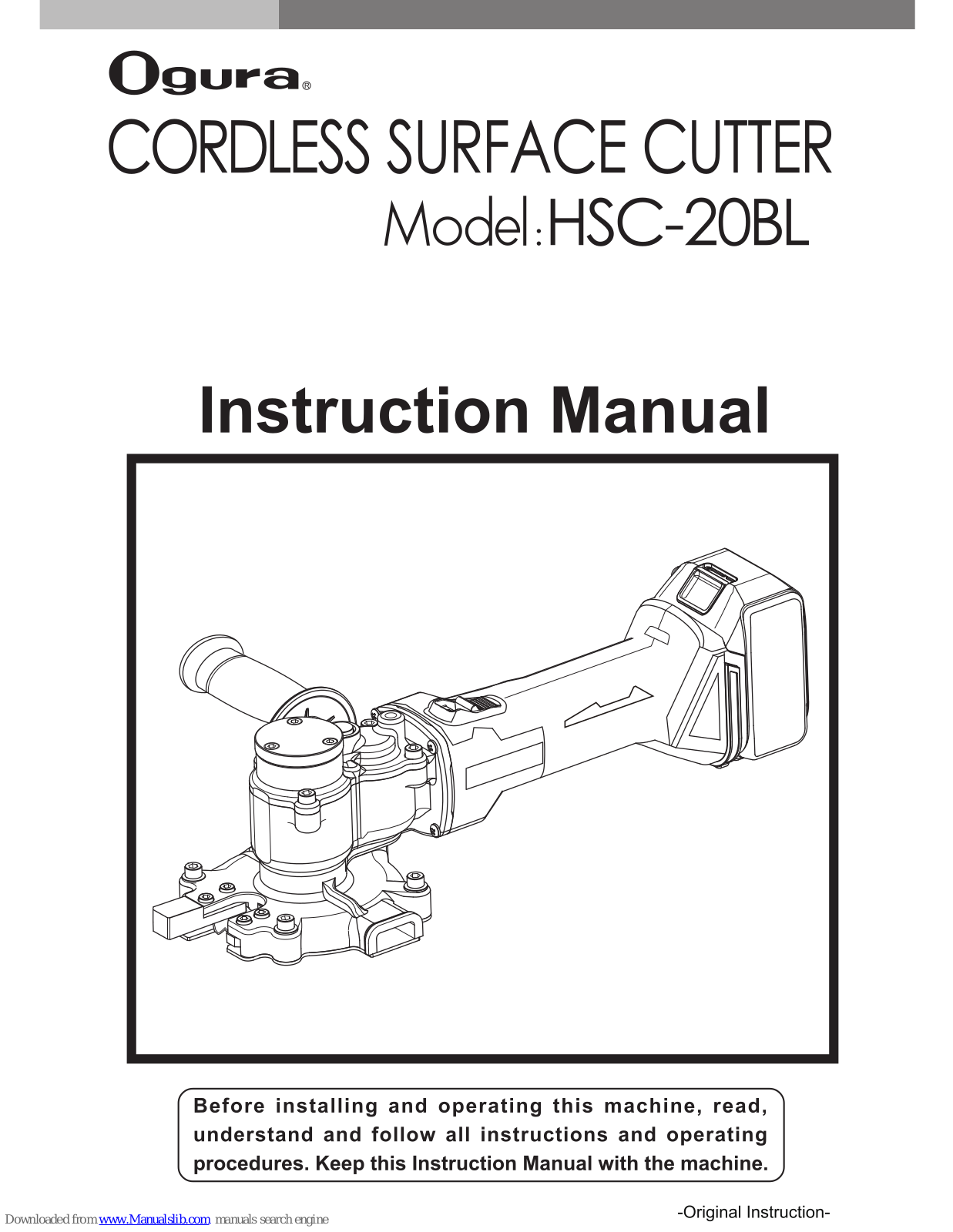 Ogura hsc-20bl Instruction Manual