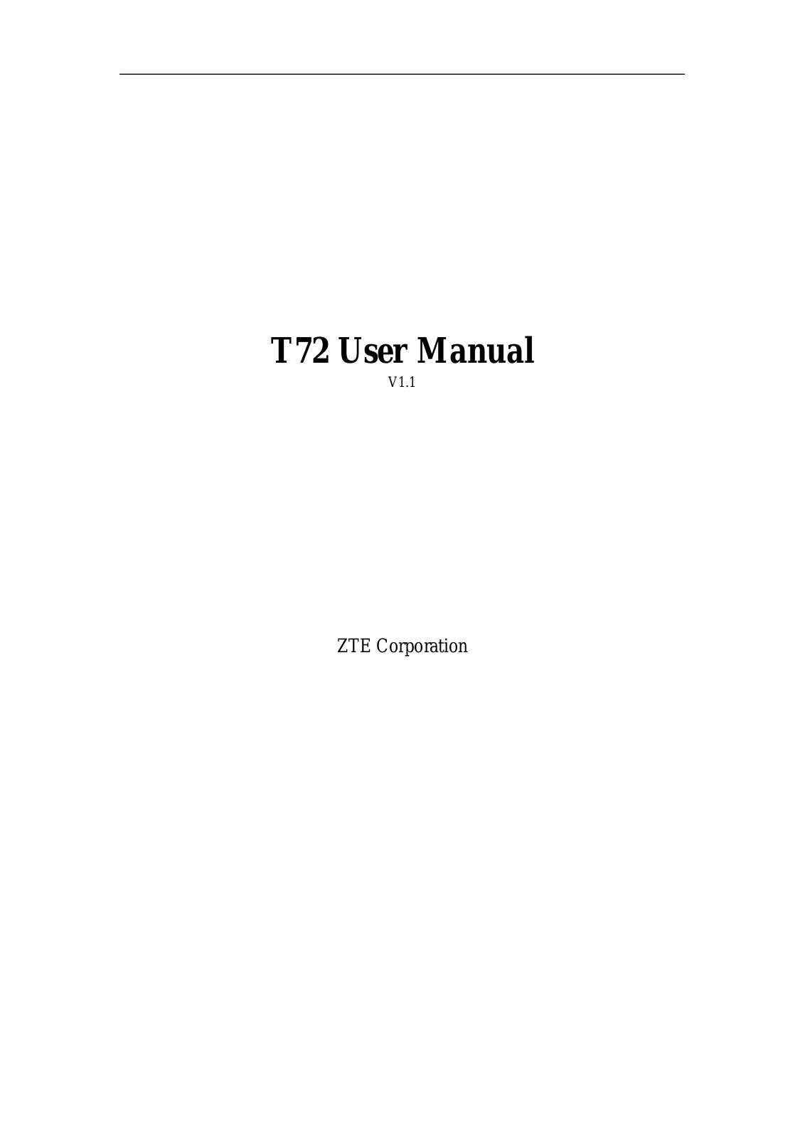 ZTE T72 User Manual