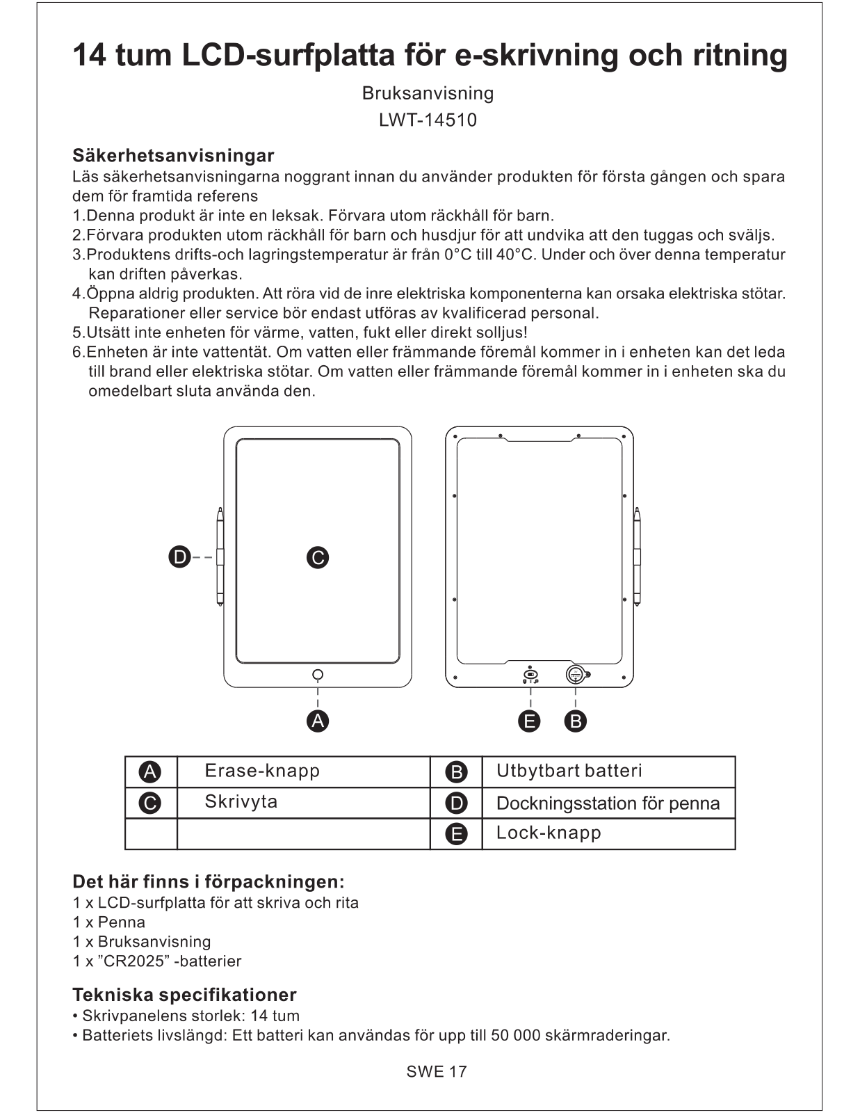 DENVER LWT-14510 User guide - ManualMachine.com