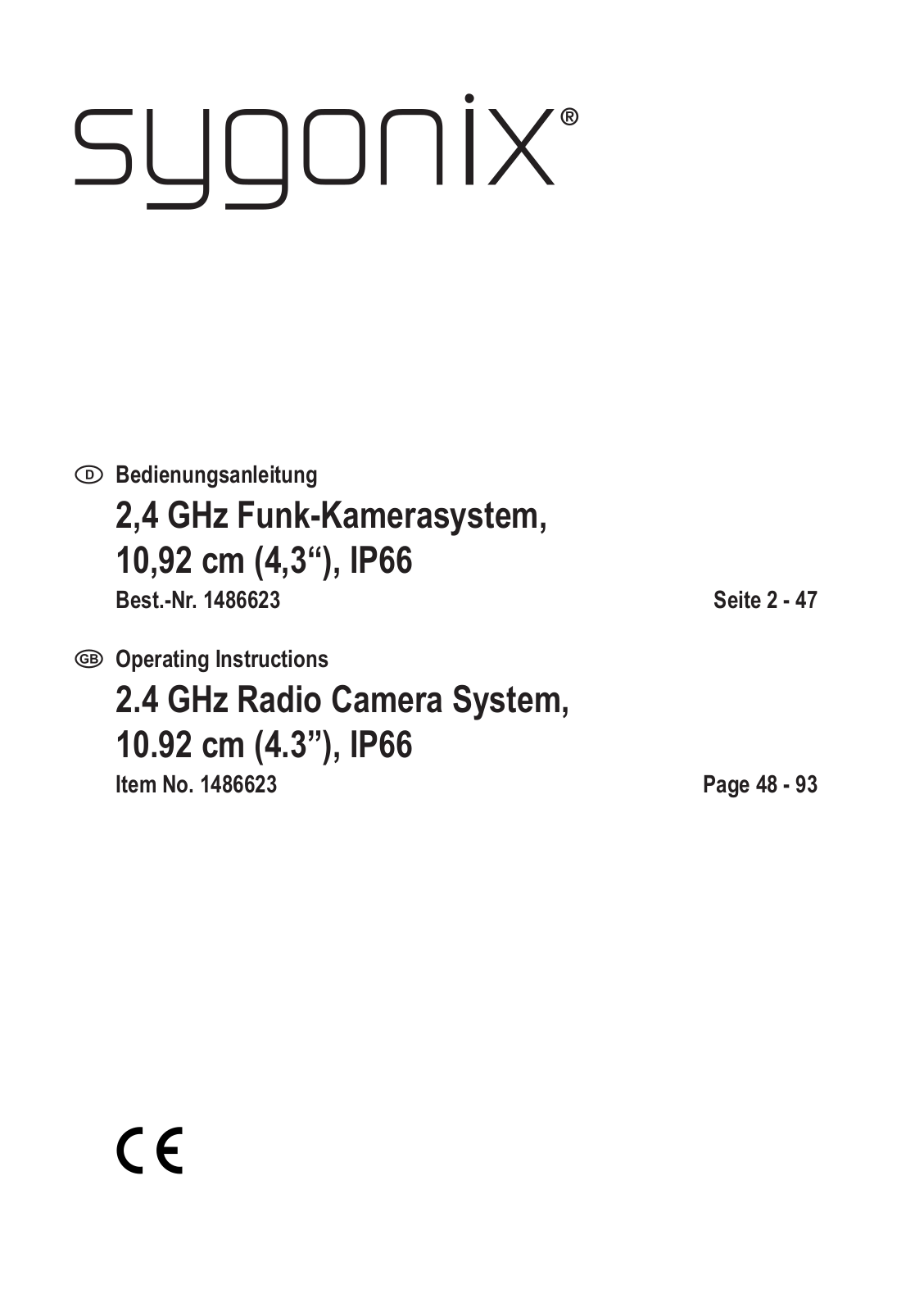 Sygonix 1486623 Operating instructions