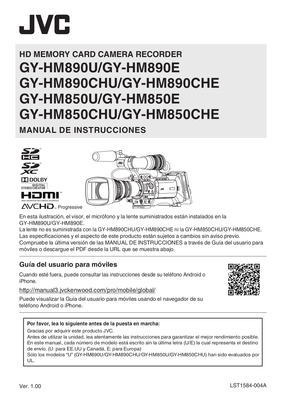 JVC GY HM850E, HM850U, HM850CHE, HM850CHU Instruction Manual