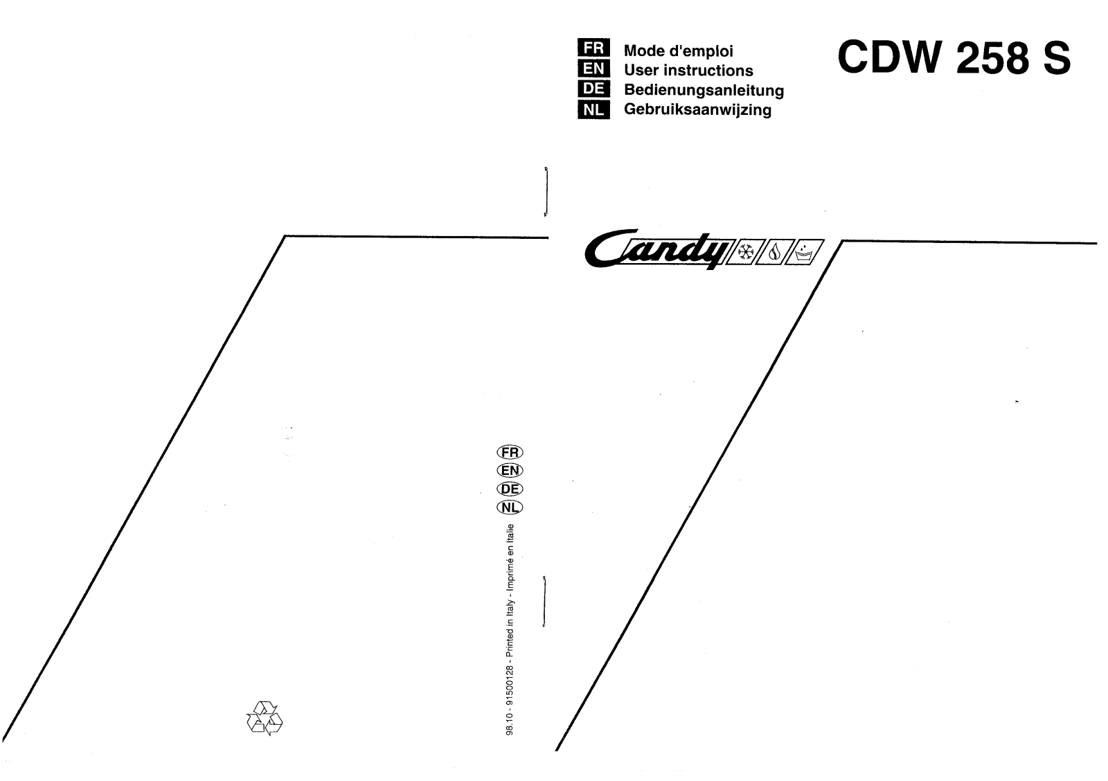 CANDY CDW258E User Manual