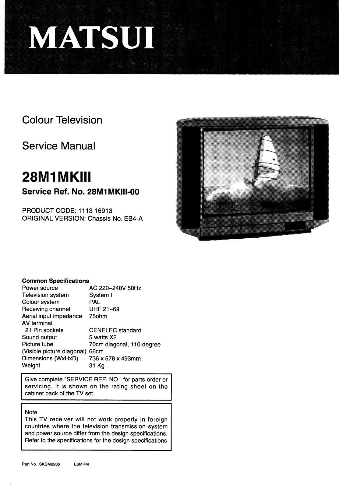 Matsui 28M1MKIII Schematic