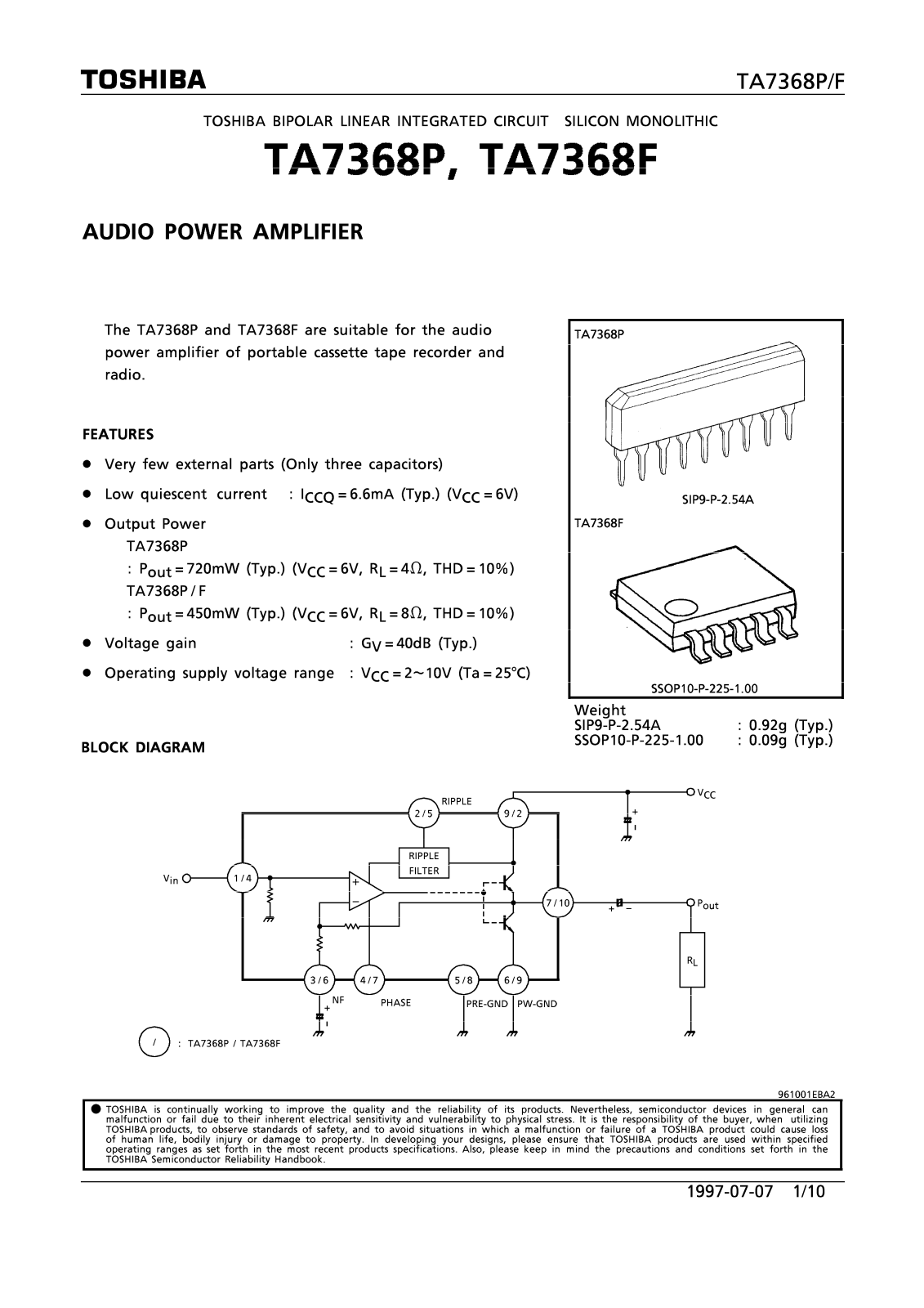 Datasheets TA7368 Datasheet - ManualMachine.com