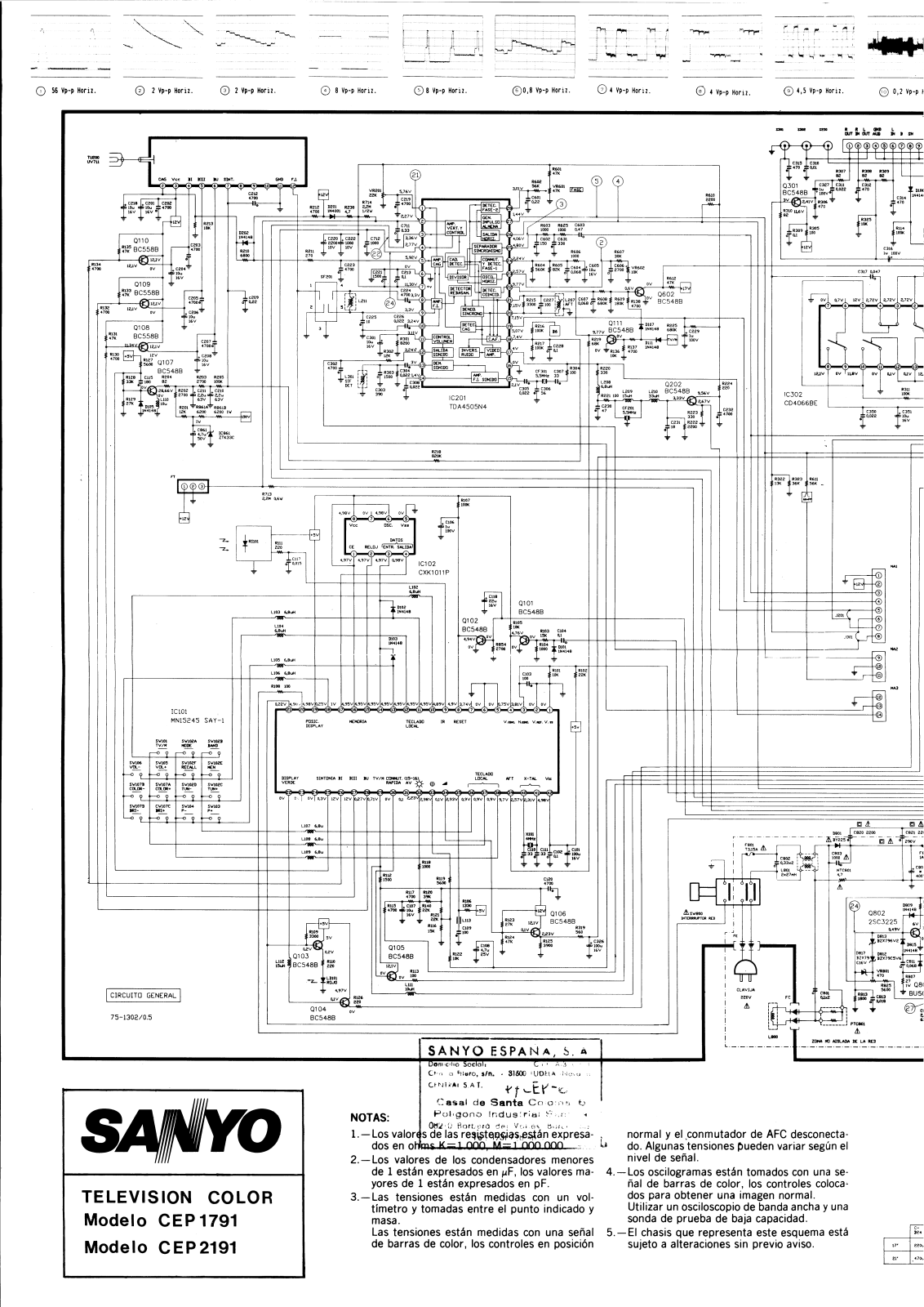 Sanyo CEP 2191 Schematic