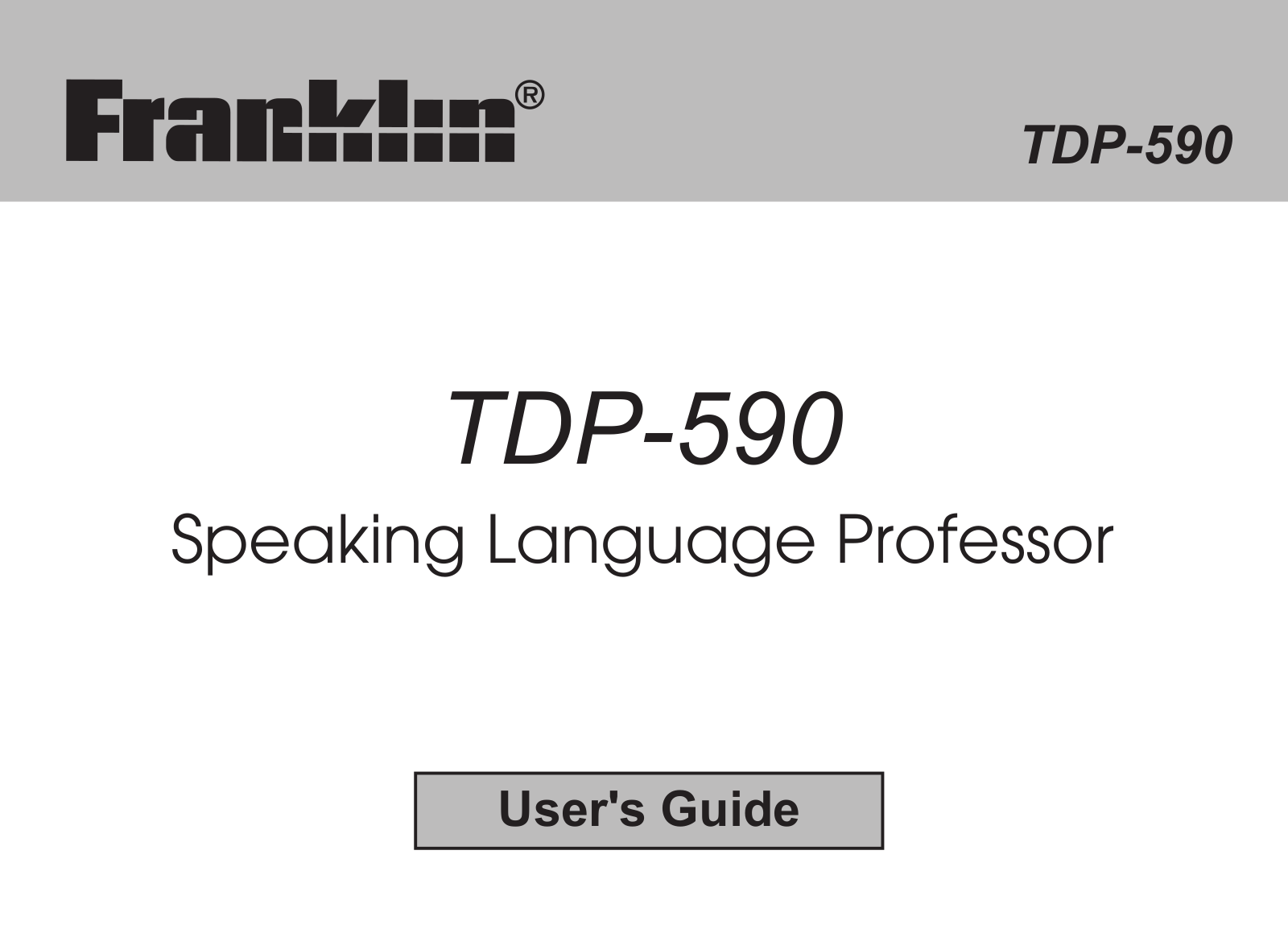 Franklin TDP-590 User Manual