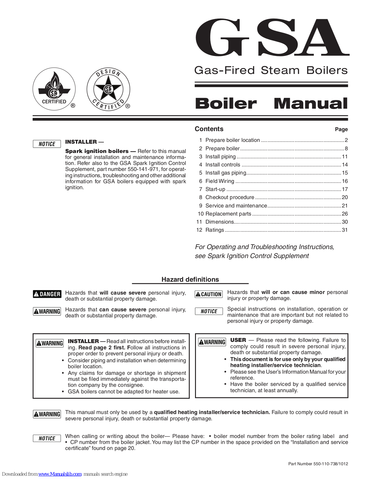 Milwaukee GSA-075, GSA-100, GSA-125, GSA-150, GSA-175 USER MANUAL