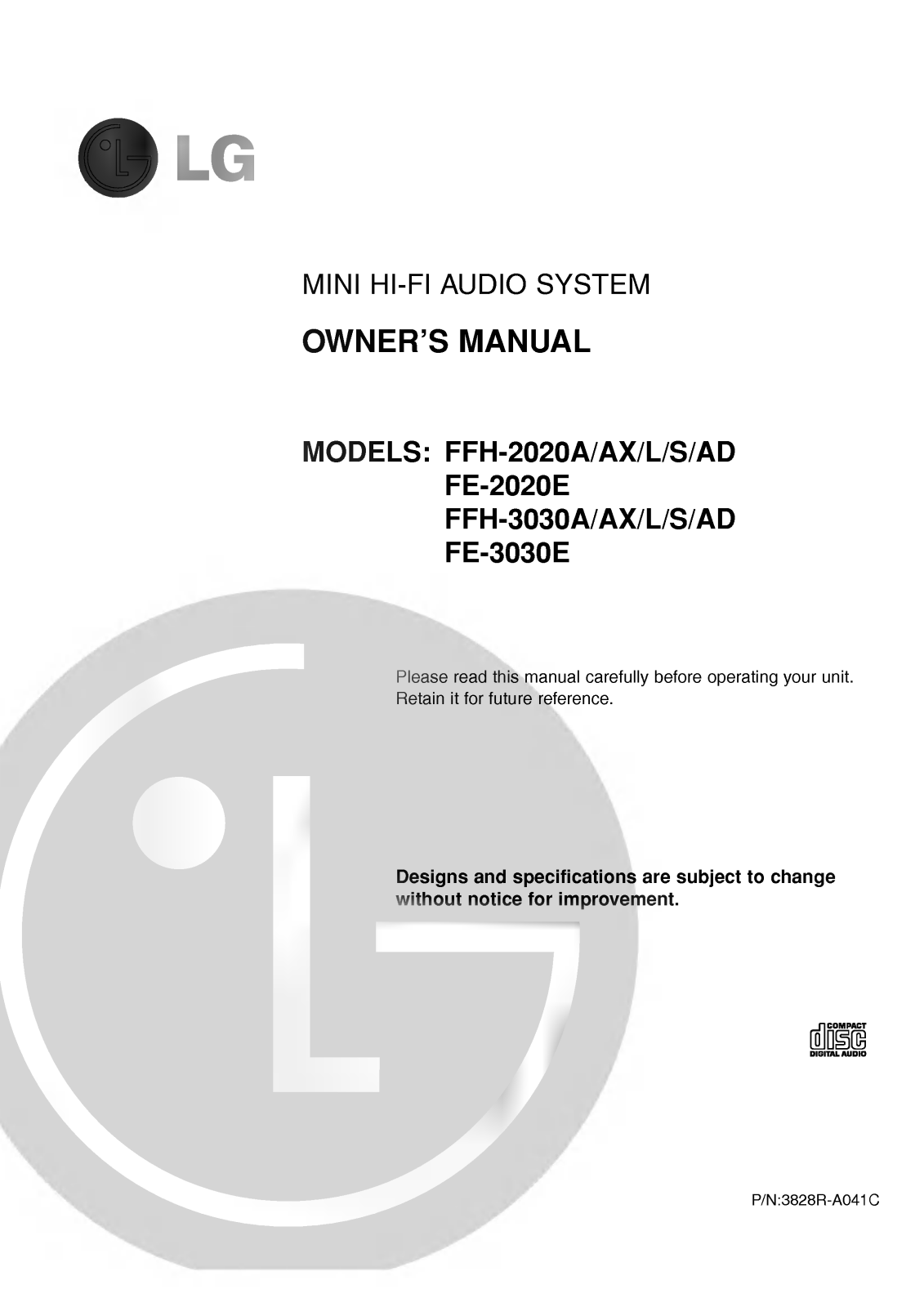 LG FFH-3030A Owner’s Manual