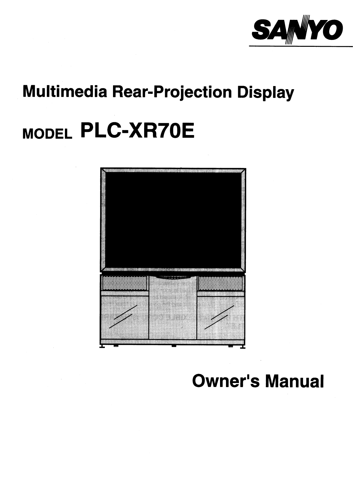 Sanyo PLC-XR70E Instruction Manual