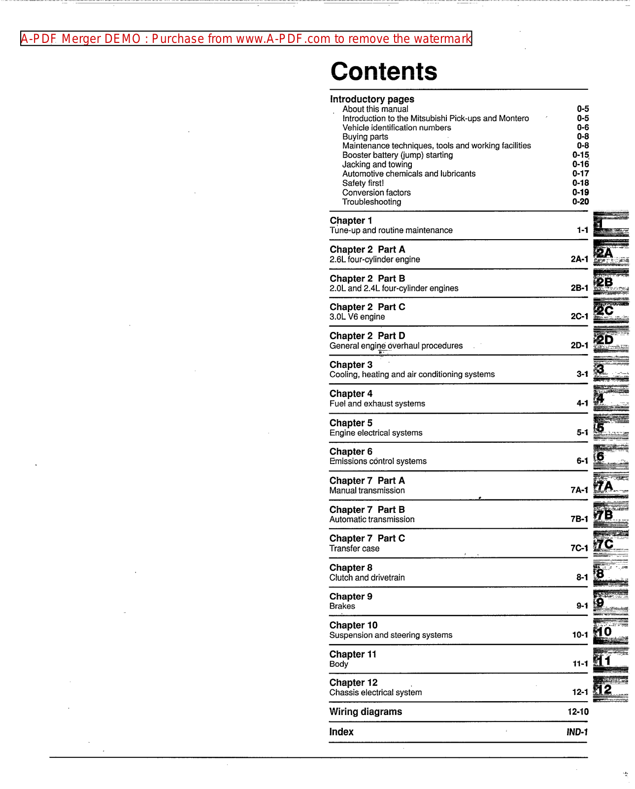 Mitsubishi Montero 1998 User Manual