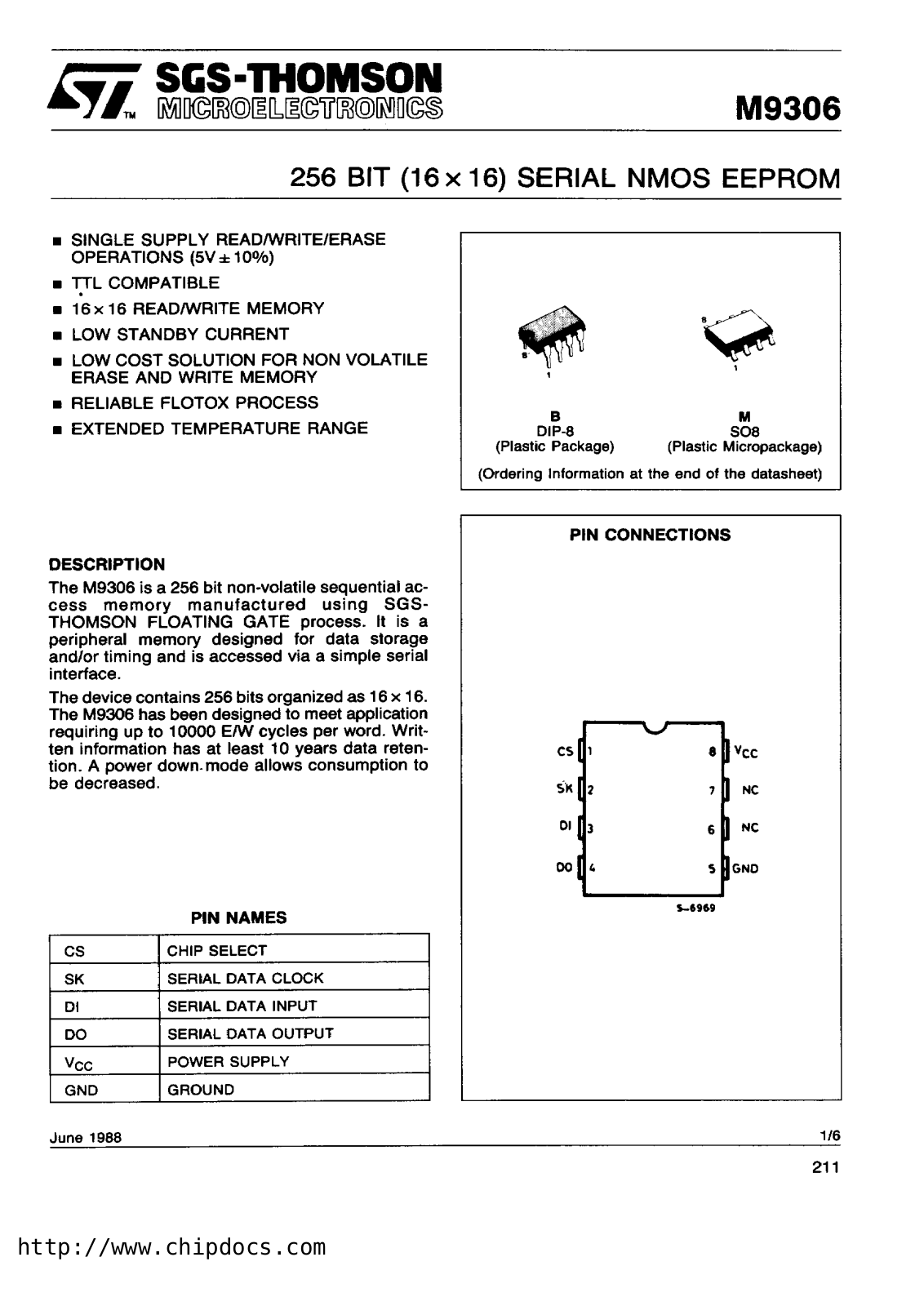 SGS Thomson Microelectronics M9306M6, M9306M1, M9306B1 Datasheet