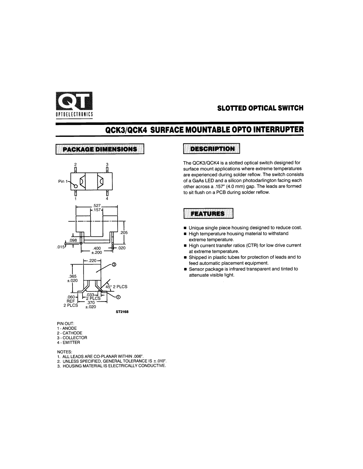 QT QCK3, QCK4 Datasheet