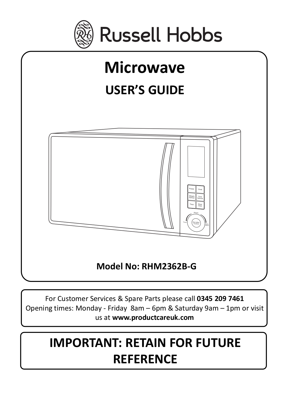 Russell Hobbs RHM2362B-G User Manual