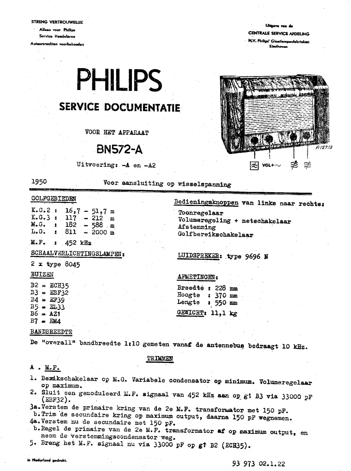 Philips BN-572-A Service Manual