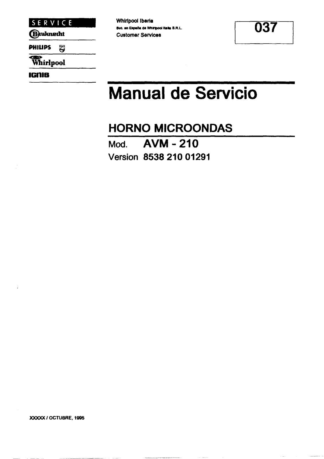 Whirlpool awm210 Service Manual