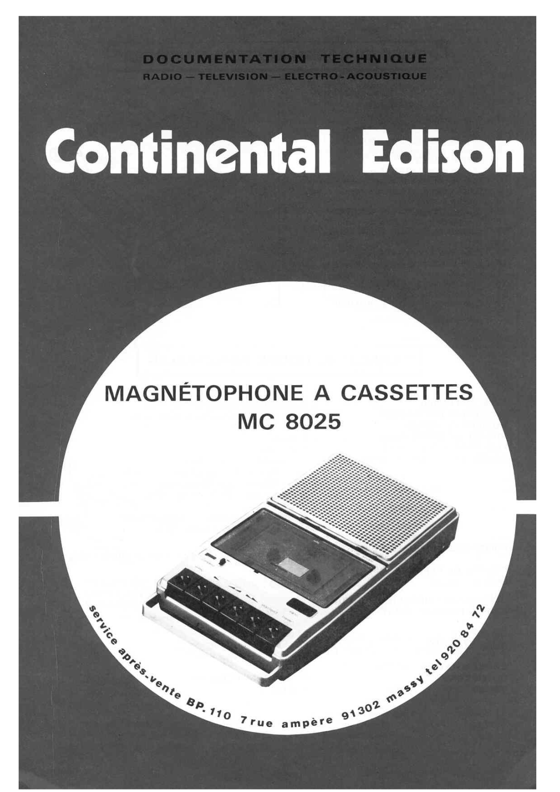 Continental Edison MC-8025 Service Manual