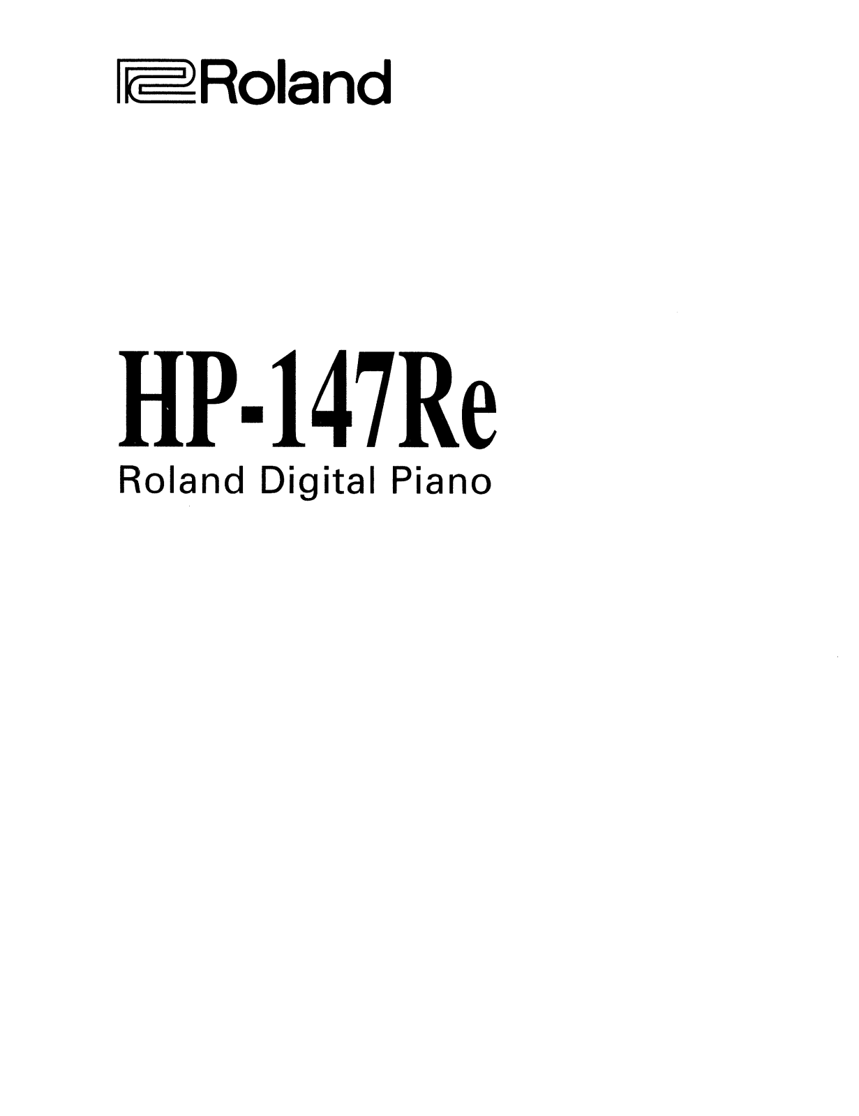 Roland HP 147RE Service Manual