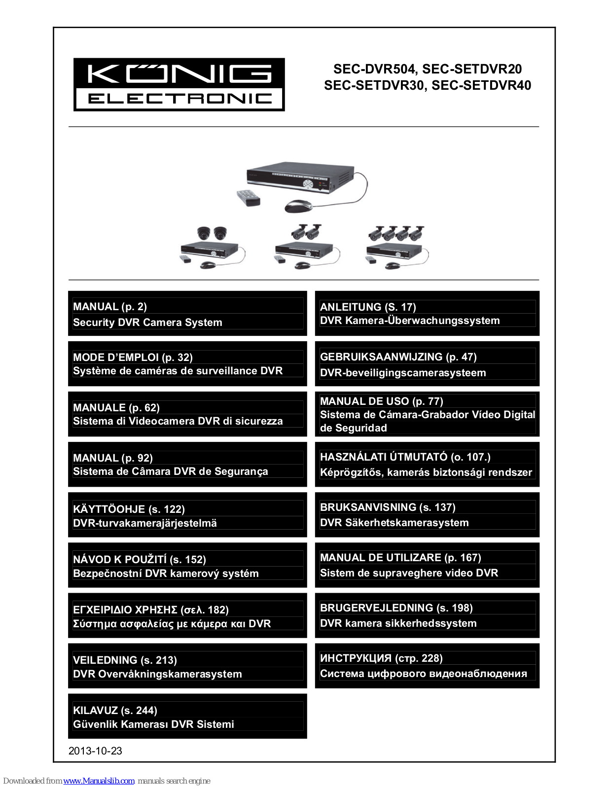 Konig SEC-DVR504, SEC-SETDVR20, SEC-SETDVR30, SEC-SETDVR40 User Manual