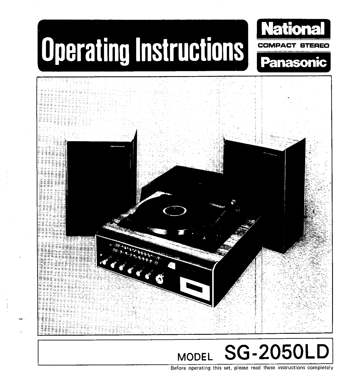 Panasonic SG-2050 User Manual