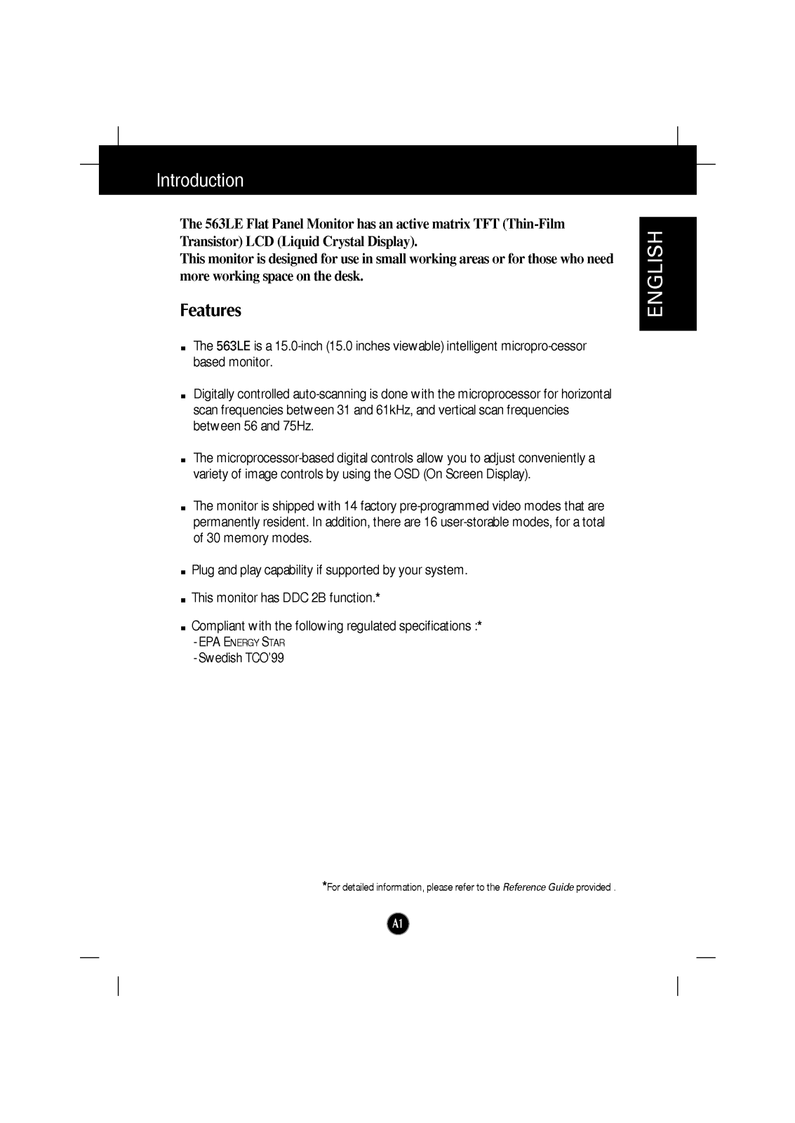 LG FLATRON LCD 563LE-LB563C-EA User Manual