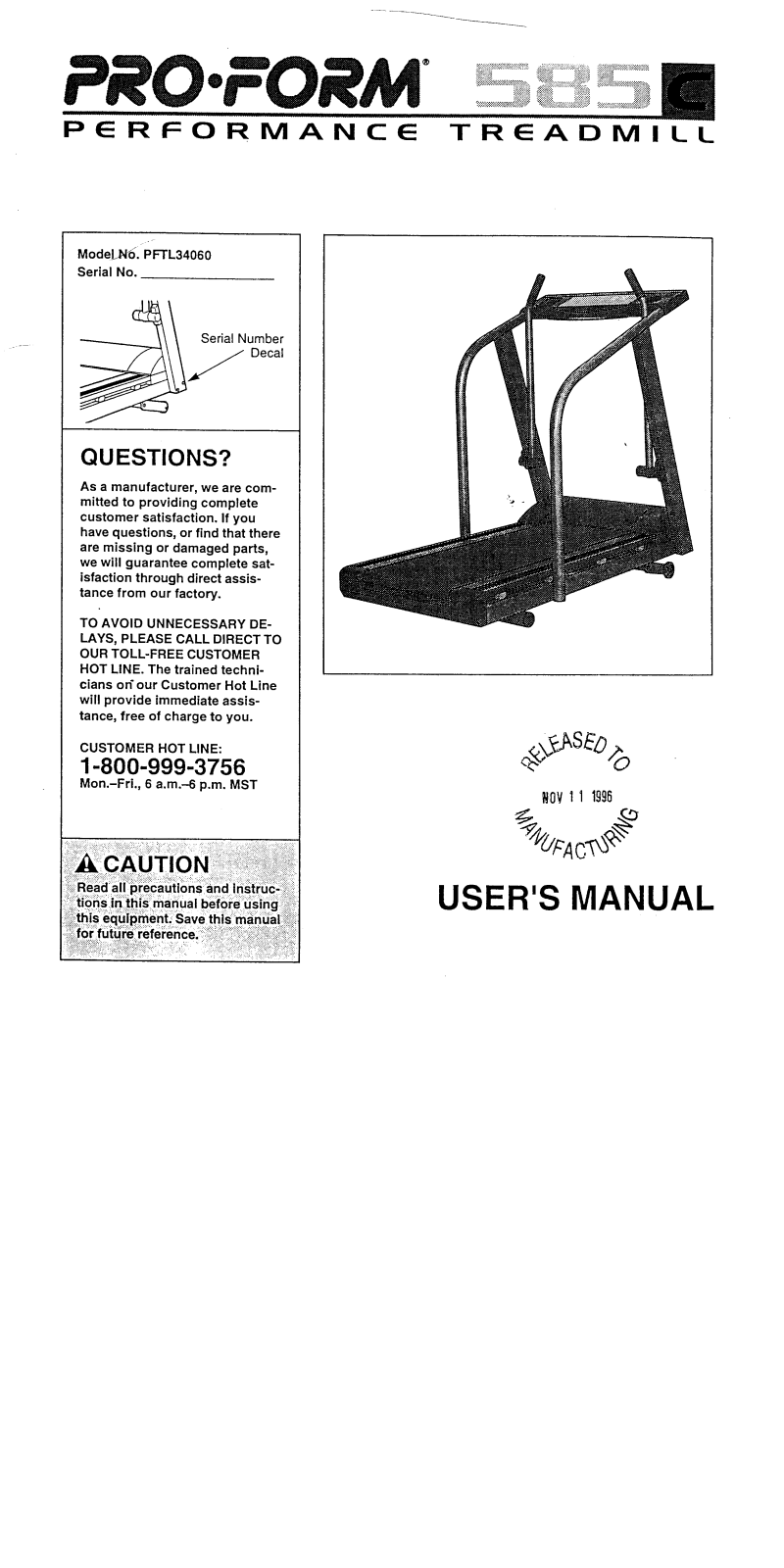 ProForm PFTL34060 User Manual