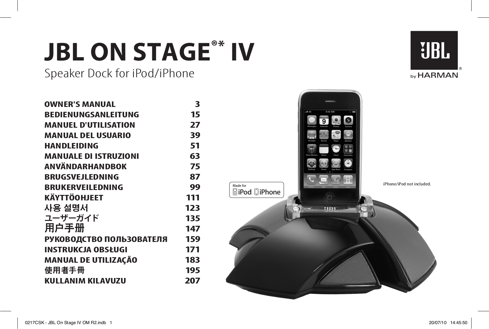 JBL On Stage IV User Manual