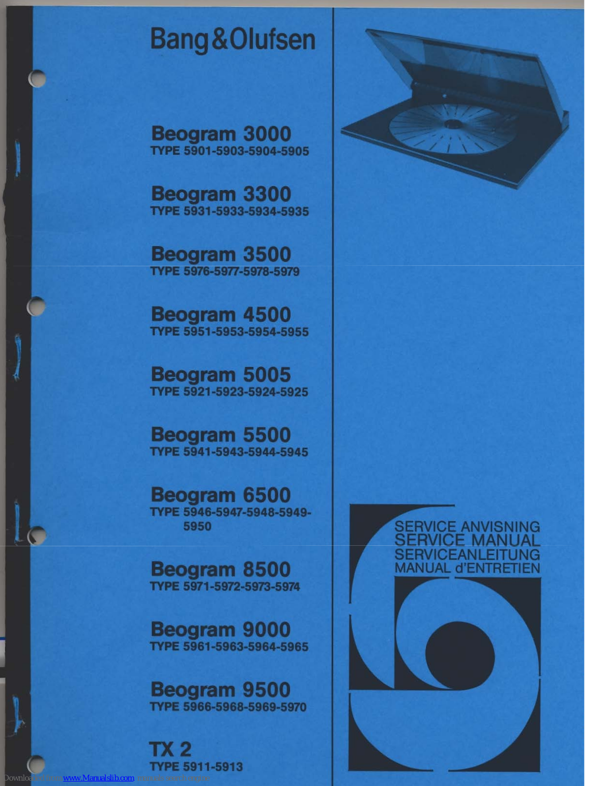 Bang & Olufsen 5933, 5904, 5905, 5931, 5934 Service Manual