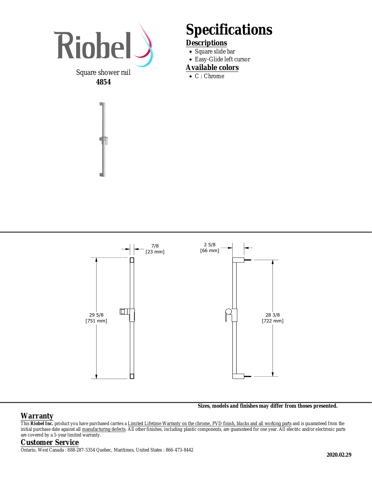 Riobel 4854BN Specifications - ManualMachine.com